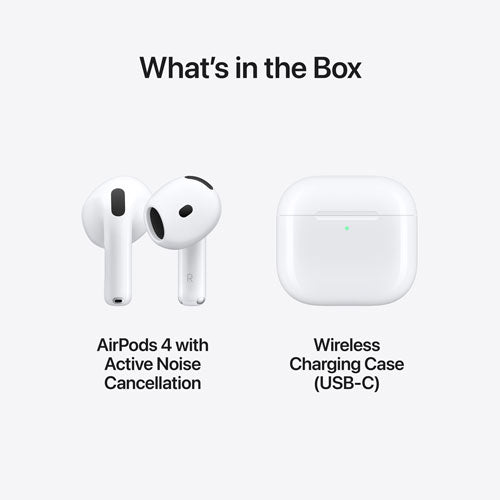 Apple AirPods 4 In-Ear Active Noise Cancelling True Wireless Earbuds with USB-C Charging Case