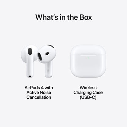 Apple AirPods 4 In-Ear Active Noise Cancelling True Wireless Earbuds with USB-C Charging Case